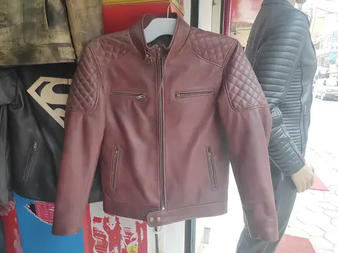 Veste en cuir femme noire M
